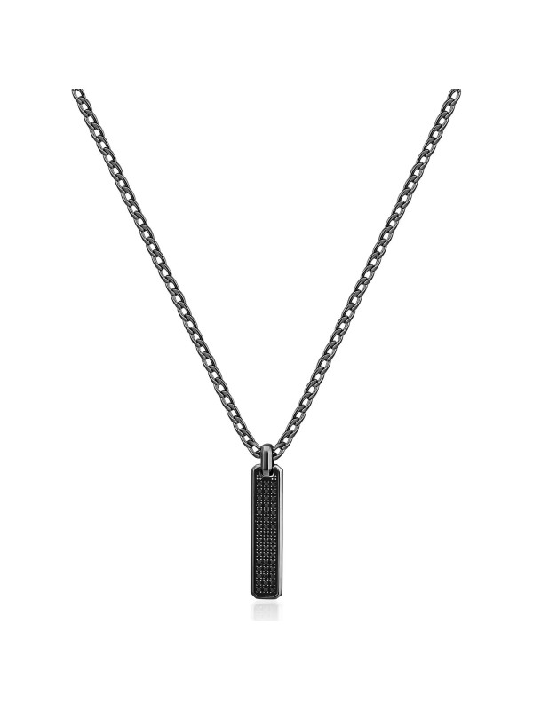 Collana Uomo Brosway Ink BIK113 in Acciaio Colore Nero con Zirconi