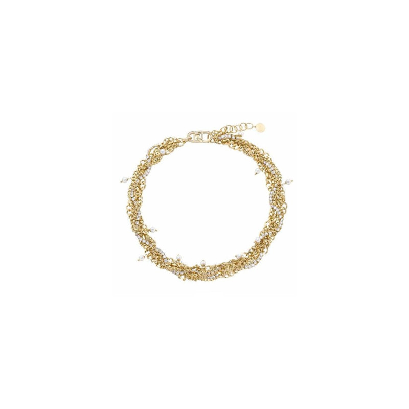 Collana Donna Liujo LJ3074 Multifilo in Acciaio Oro e Perle
