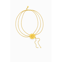 Collana Donna Liujo LJ3078 in Acciaio Oro con Fiore e Perle