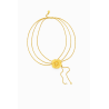 Collana Donna Liujo LJ3078 in Acciaio Oro con Fiore e Perle