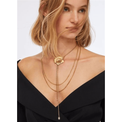 Collana Donna Liujo LJ3078 in Acciaio Oro con Fiore e Perle