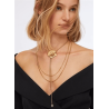 Collana Donna Liujo LJ3078 in Acciaio Oro con Fiore e Perle