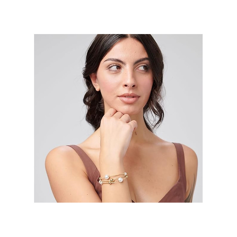 Bracciale Donna Brosway BPC59 Perfect in Acciaio Oro e Perle