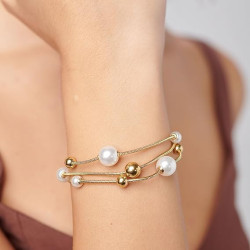 Bracciale Donna Brosway BPC59 Perfect in Acciaio Oro e Perle