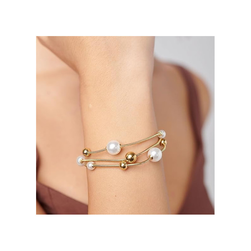 Bracciale Donna Brosway BPC59 Perfect in Acciaio Oro e Perle