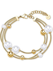 Bracciale Donna Brosway BPC59 Perfect in Acciaio Oro e Perle