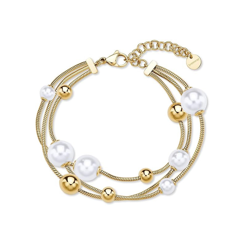 Bracciale Donna Brosway BPC59 Perfect in Acciaio Oro e Perle