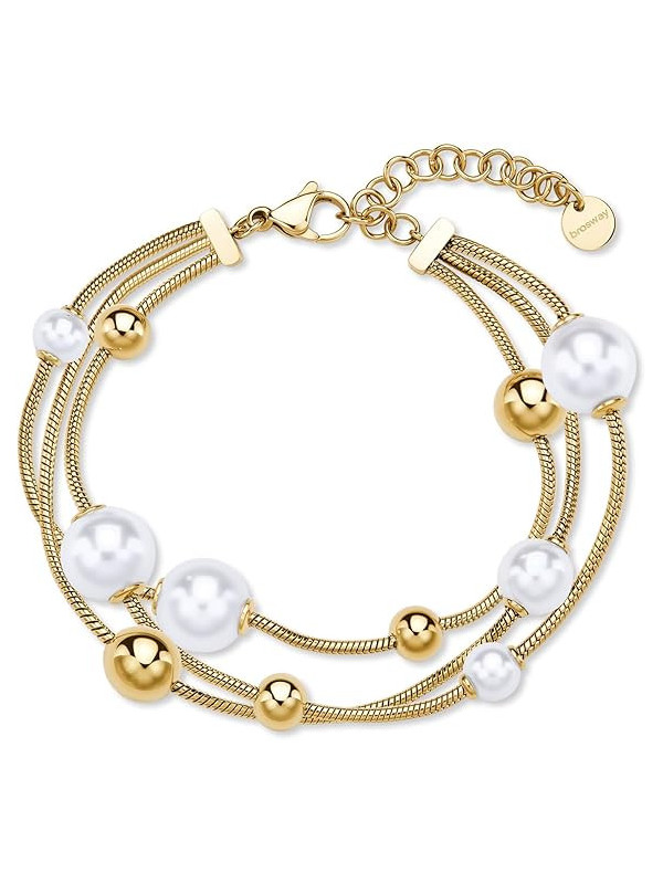 Bracciale Donna Brosway BPC59 Perfect in Acciaio Oro e Perle