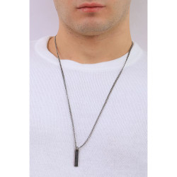 Collana Uomo Brosway Ink BIK113 in Acciaio Colore Nero con Zirconi
