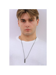 Collana Uomo Brosway Ink BIK113 in Acciaio Colore Nero con Zirconi
