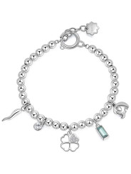 Bracciale Donna Brosway Chakra BHKB114 in Acciaio, Quadrifoglio Porta Fortuna