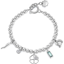 Bracciale Donna Brosway Chakra BHKB114 in Acciaio, Quadrifoglio Porta Fortuna