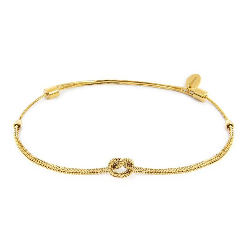 Bracciale Unisex Marlù 25BR0002G-M con nodo catena foxtail Oro