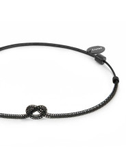 Bracciale Unisex Marlù 25BR0002N-S con nodo catena foxtail Nero