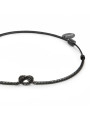 Bracciale Unisex Marlù 25BR0002N-S con nodo catena foxtail Nero