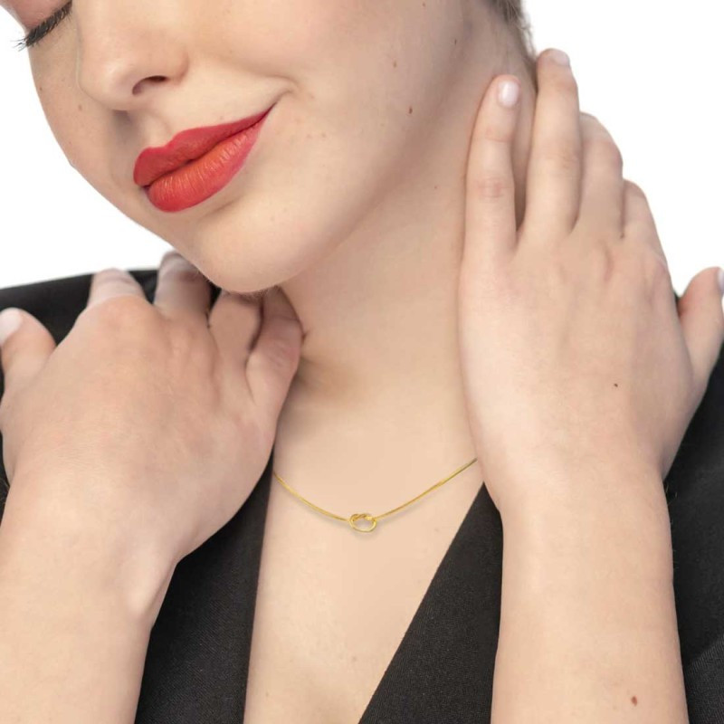 Collana Donna Marlù 25CN0001G con nodo catena snake Oro
