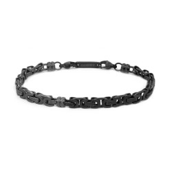 Bracciale Uomo Marlù 30BR0025N catena bizantina acciaio e pvd Nero