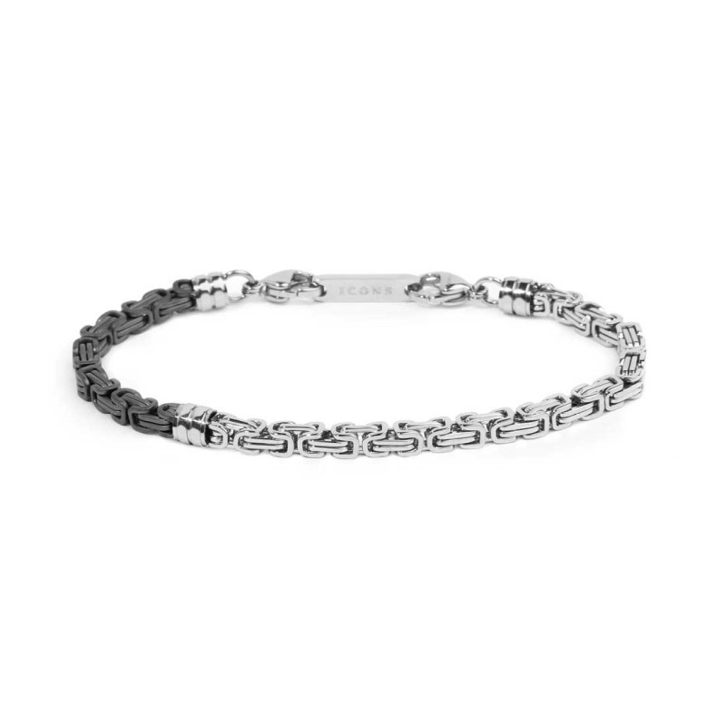 Bracciale Uomo Marlù 30BR0026 catena bizantina acciaio e pvd Titanio