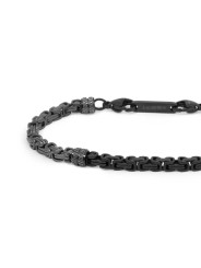 Bracciale Uomo Marlù 30BR0026N catena bizantina acciaio e pvd Nero