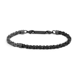 Bracciale Uomo Marlù 30BR0026N catena bizantina acciaio e pvd Nero