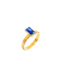 Anello Donna Marlù Sparkless 31AN0003GB-M in Acciaio Pvd Oro Con Cristallo Blu