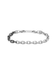 Bracciale Uomo Marlù 30BR0027 Catena Acciaio Silver e Nero