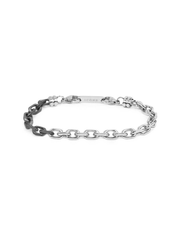 copy of copy of copy of copy of Bracciale Uomo Marlù 30BR0025 catena bizantina acciaio e pvd titanio 0,6cm