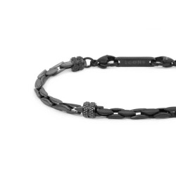 Bracciale Uomo Marlù 30BR0028N Catena Squadrata Acciaio Nero