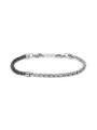 Bracciale Uomo Marlù 30BR0029 Catena Serpentina Acciaio Silver e Nero