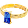 Anello Donna Marlù Sparkless 31AN0003GB-M in Acciaio Pvd Oro Con Cristallo Blu