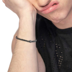 Bracciale Uomo Marlù 30BR0029N Catena Serpentina Acciaio Nero