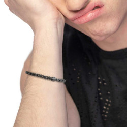 Bracciale Uomo Marlù 30BR0030N Catena Meccanica Marina Acciaio Nero